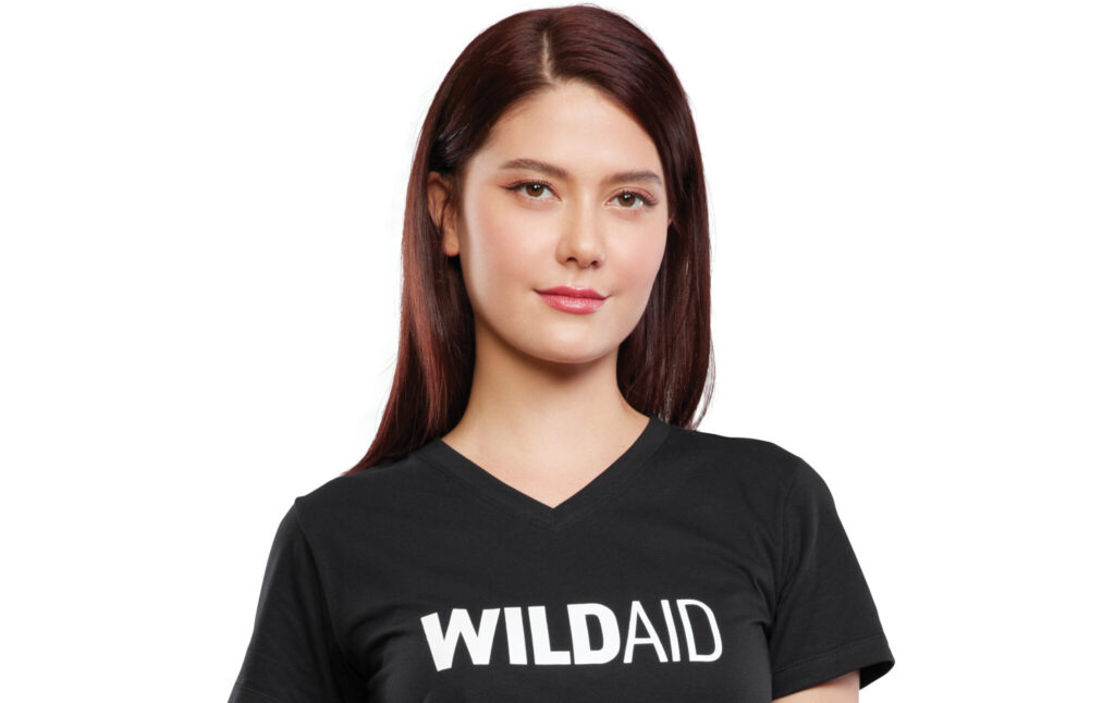 Portrait of Maria Poonlertlarp wearing a black WildAid t-shirt